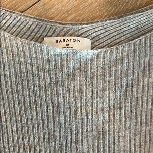 Babaton Gray Ribbed Top